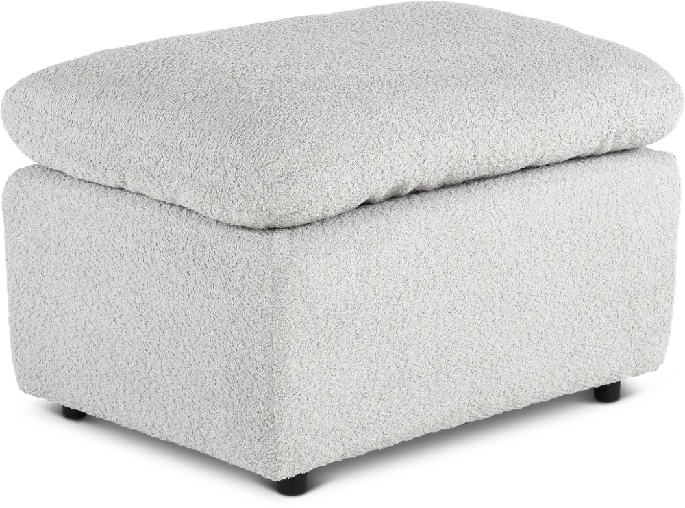 Plush Dolphin Light Gray Ottoman-1