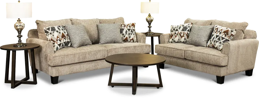 7PC/BRYN/TEAK/SLTL Bryn Beige 7 Piece Living Room Set-1