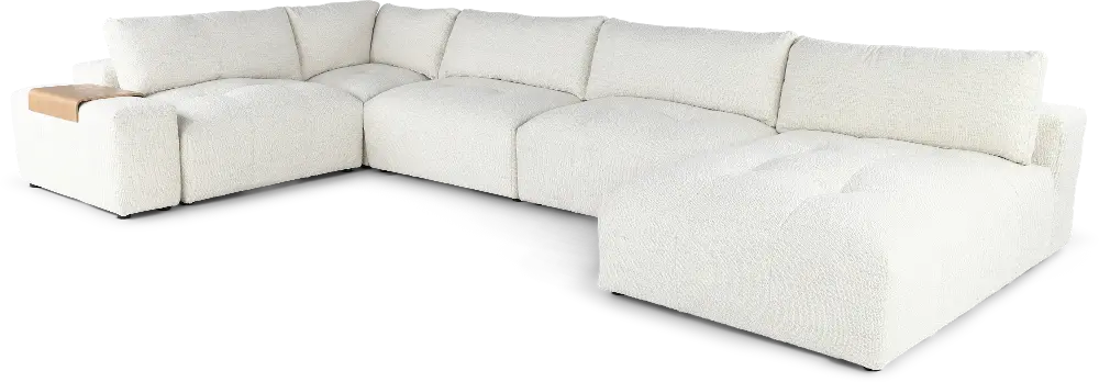 Preston Pearl White Modular 6 Piece Sectional-1