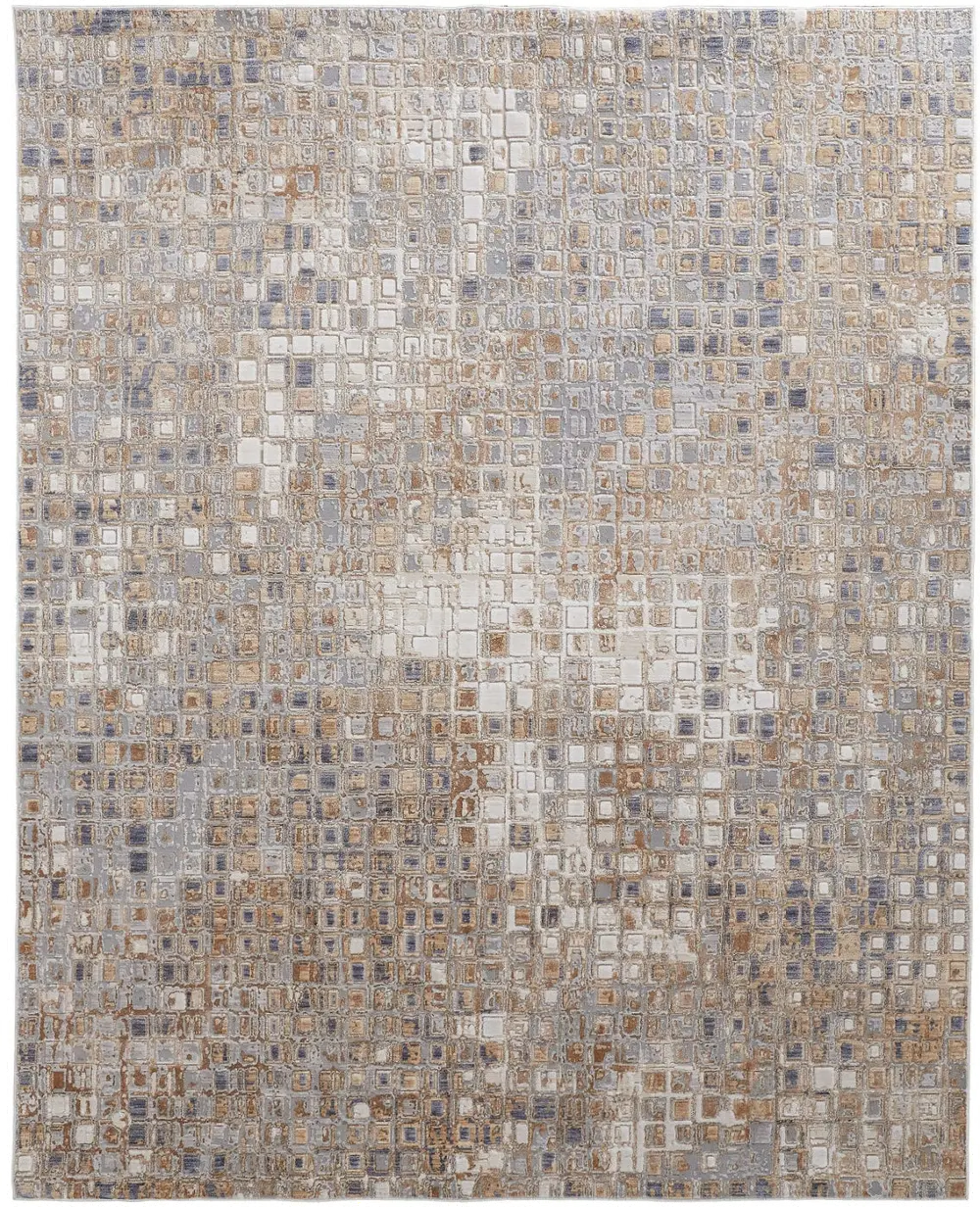 Laina 8 x 10 Mosaic Beige Gray Area Rug-1