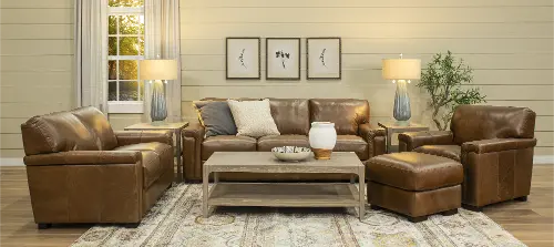 Splendor Brown Leather Sofa