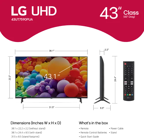 LG 43 UT75 Series LED 4K UHD Smart webOS TV | RC Willey