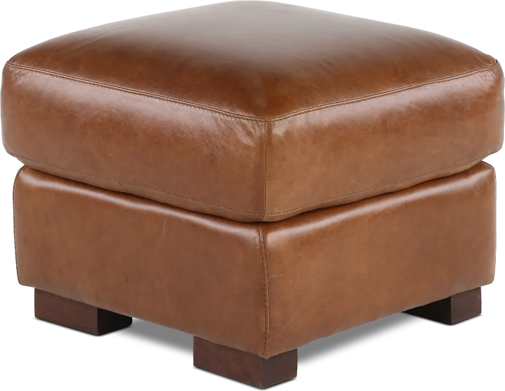 Splendor Brown Leather Ottoman-1