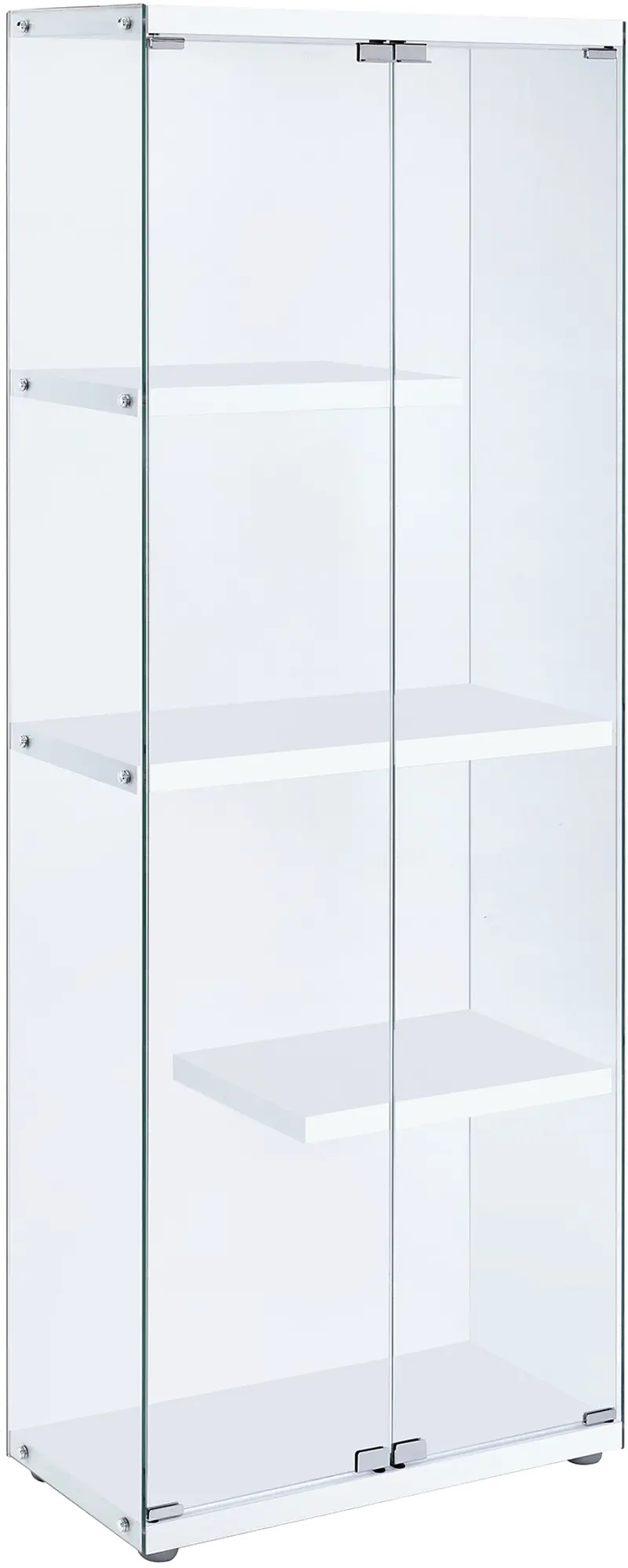 Ice Clear Cabinet with White Shelves