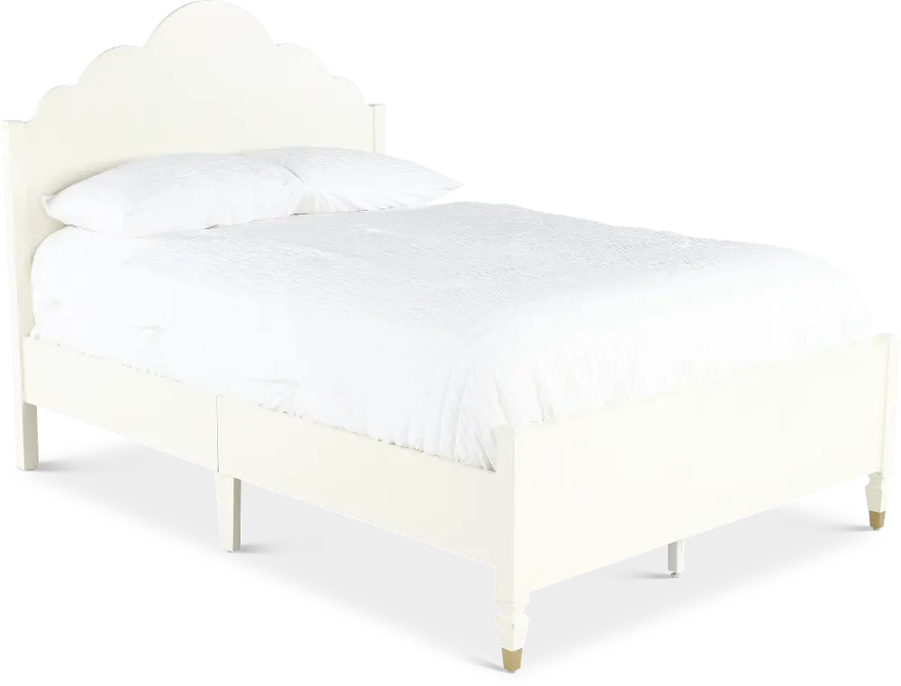 Olivia French White Full Panel Bed-1