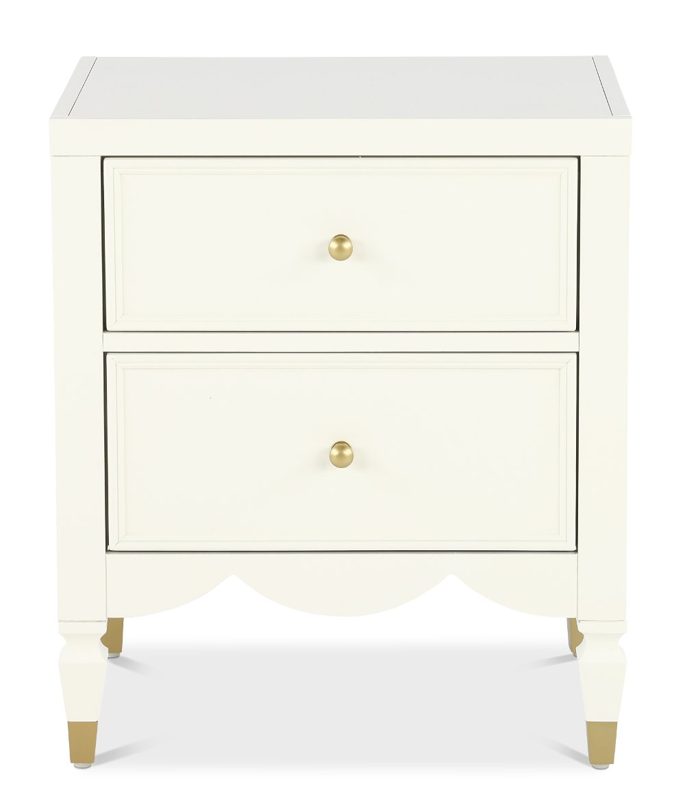 Olivia French White 2-Drawer Nightstand