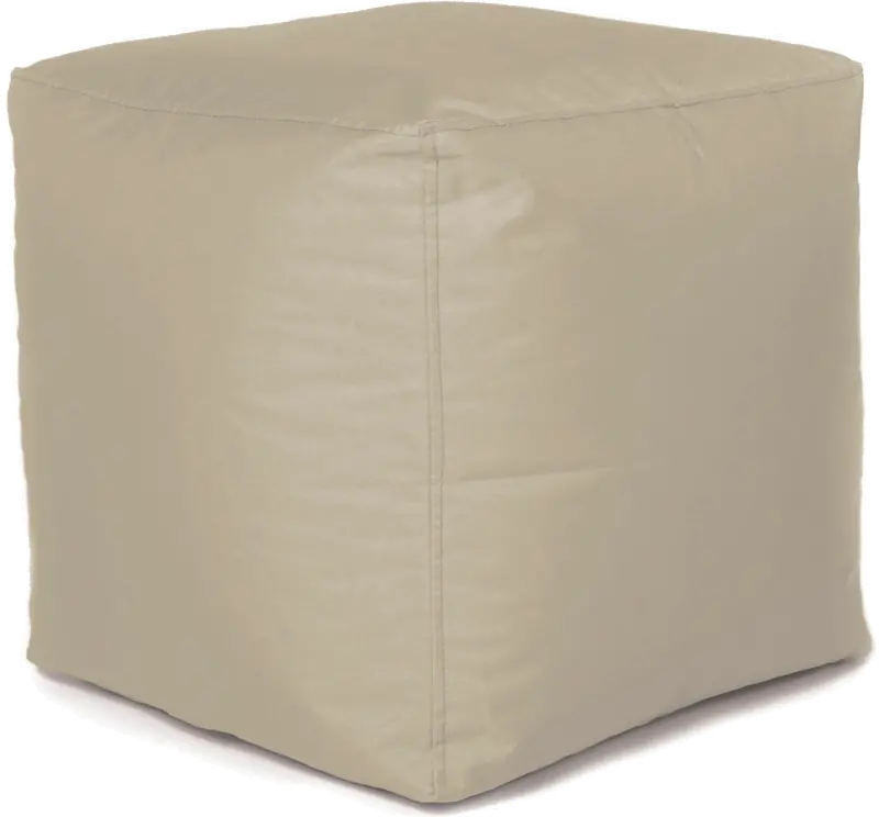 Gamma Khaki Cube Ottoman Pouf