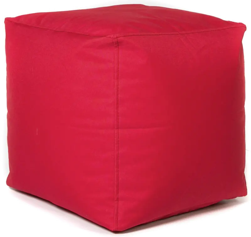 Gamma Red Cube Ottoman Pouf