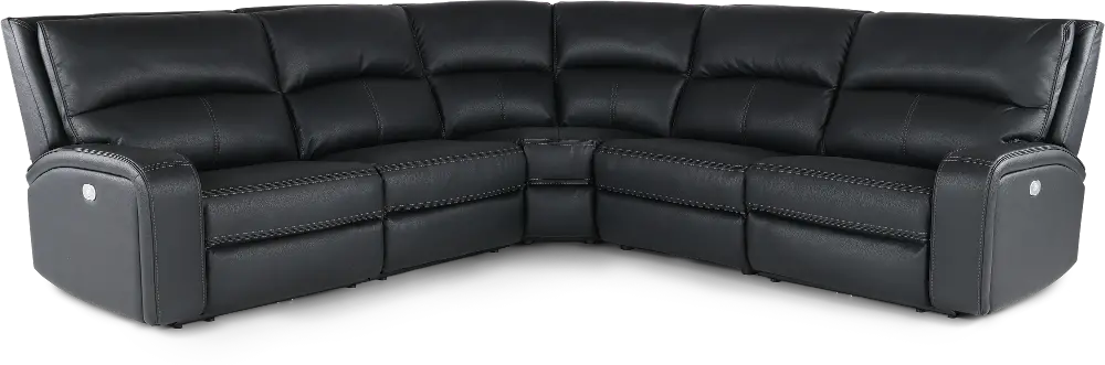 Star Black 5-Piece Power Reclining Sectional with Adjustable Headrests-1