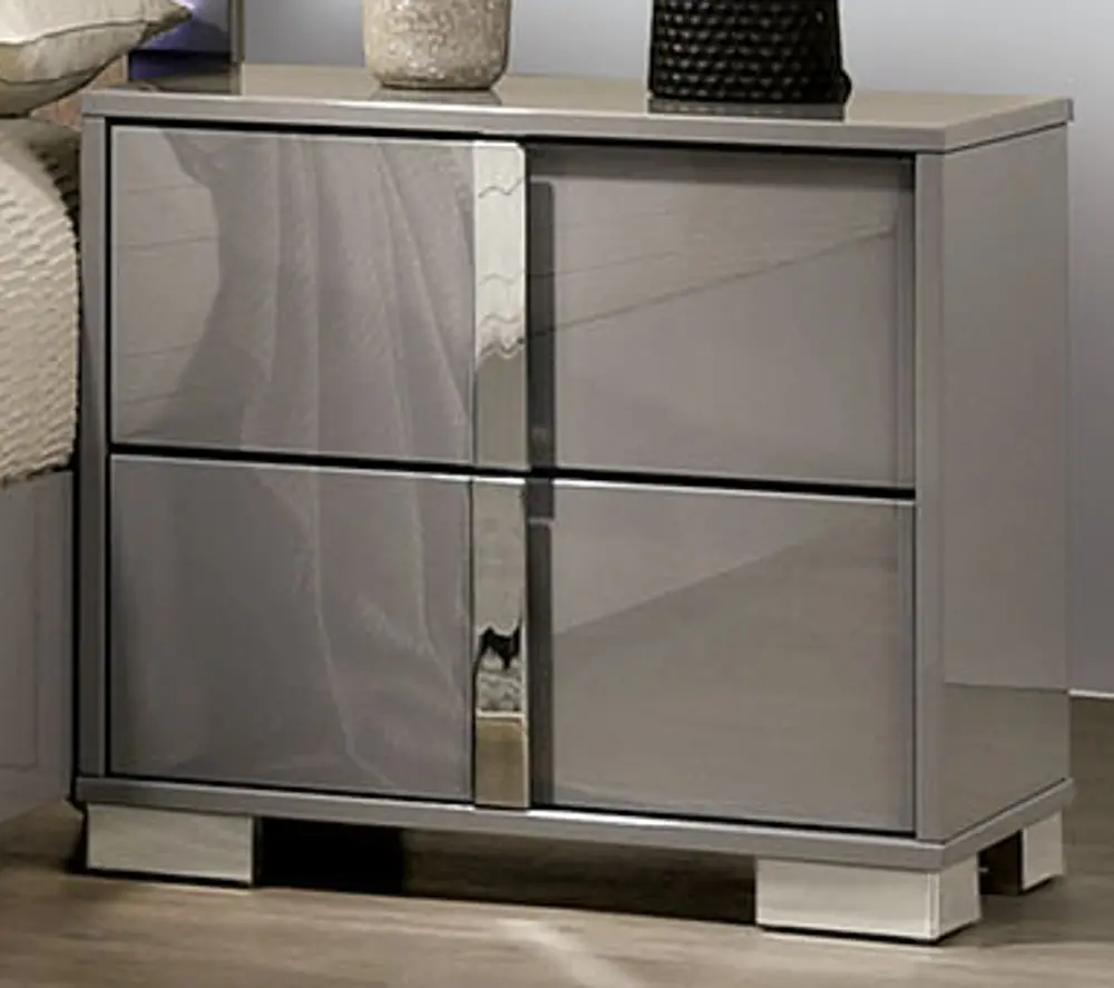 Sinistra Glossy Beige Nightstand-1