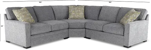 Juno Gray 3 Piece Sectional