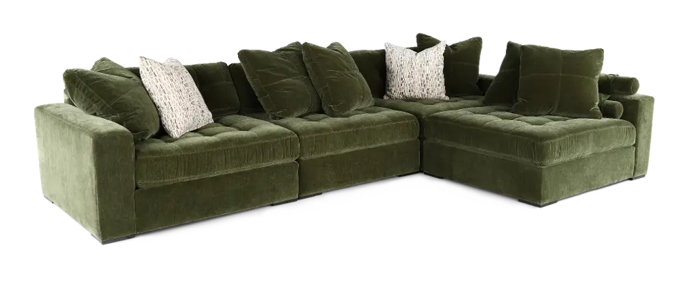 Noah Moss Green 4 Piece Modular Sectional-1