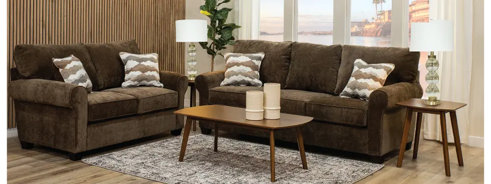 7PC/SEASIDE/DESERT/SLLTL Seaside Brown 7 Piece Living Room Set with Sofa Bed-1