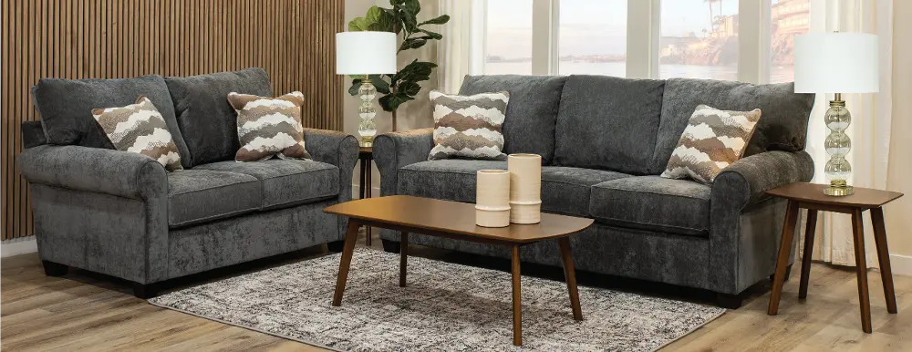 7PC/SEASIDE/GRANITE/SLLTL Seaside Gray 7 Piece Living Room Set with Sofa Bed-1