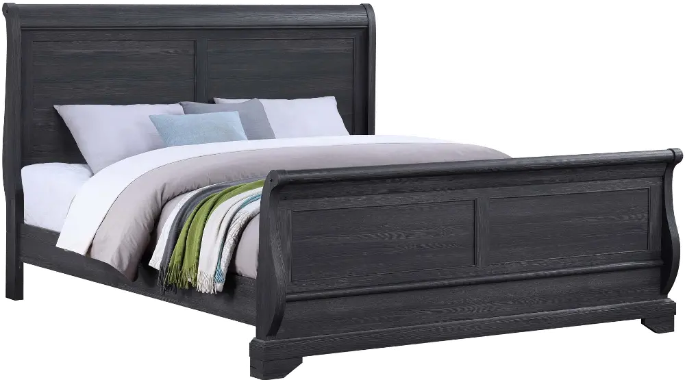 Everton Gray Queen Sleigh Bed | RC Willey