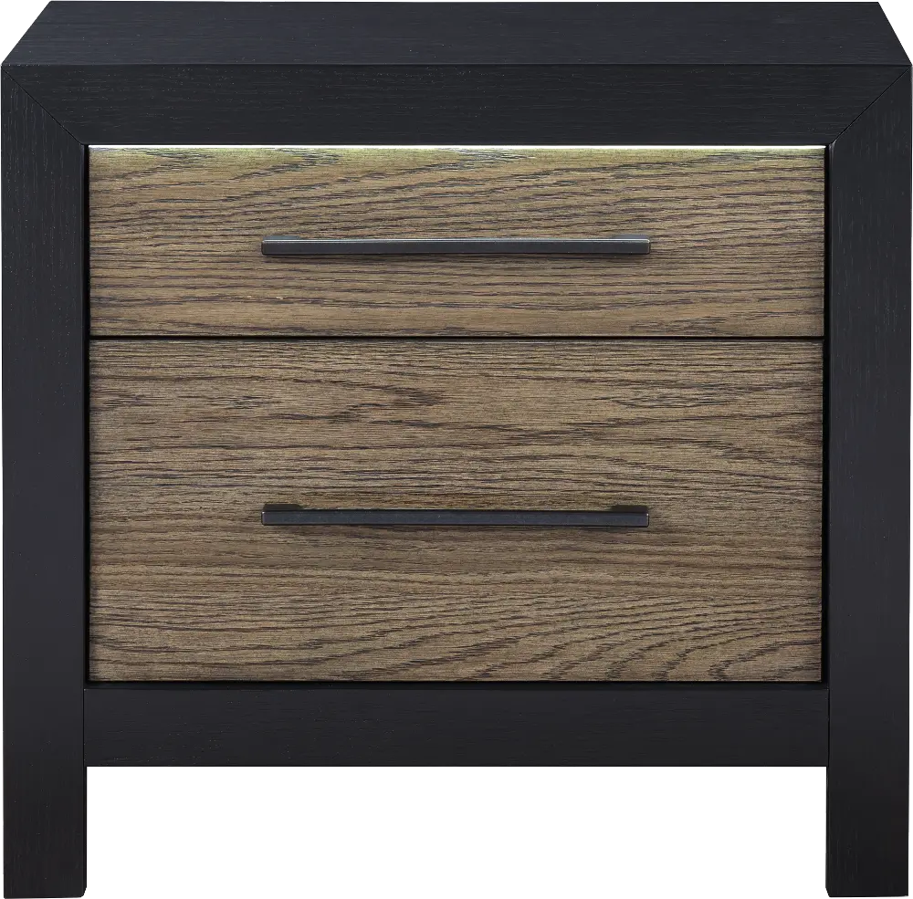 Your House Black and Oak Nightstand-1