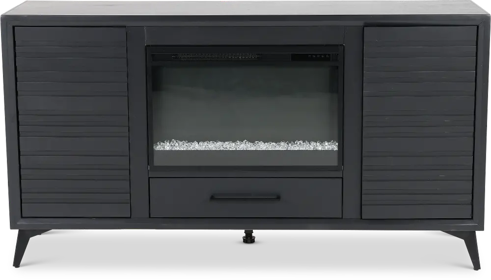 Malibu Black 64  Fireplace TV Stand-1