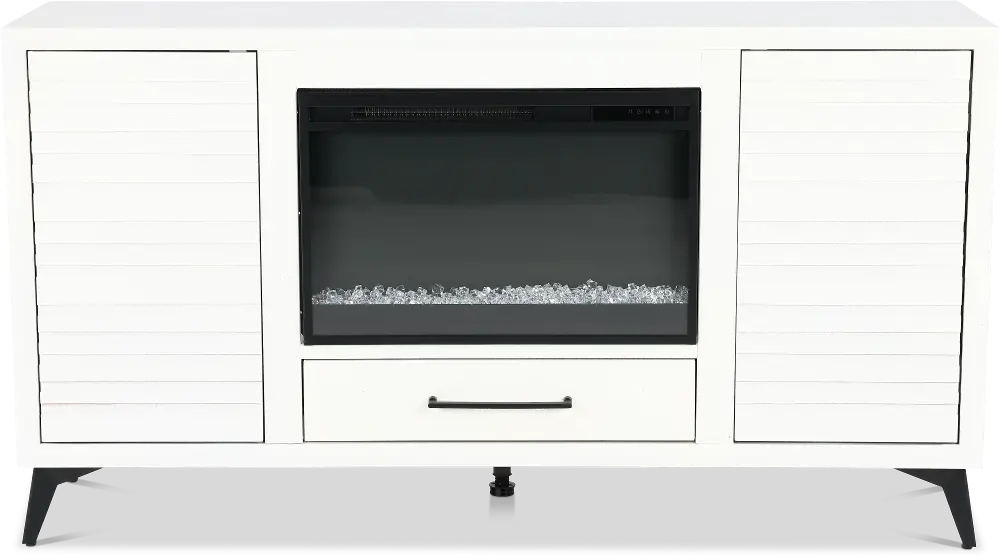 Malibu White 64  Fireplace TV Stand-1