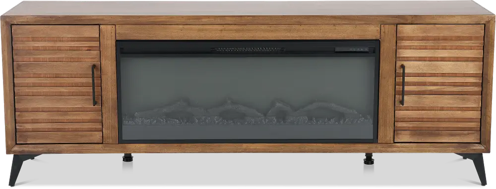 Malibu Bourbon Brown 78  Fireplace TV Stand-1