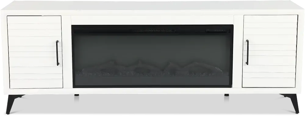 Malibu White 78  Fireplace TV Stand-1