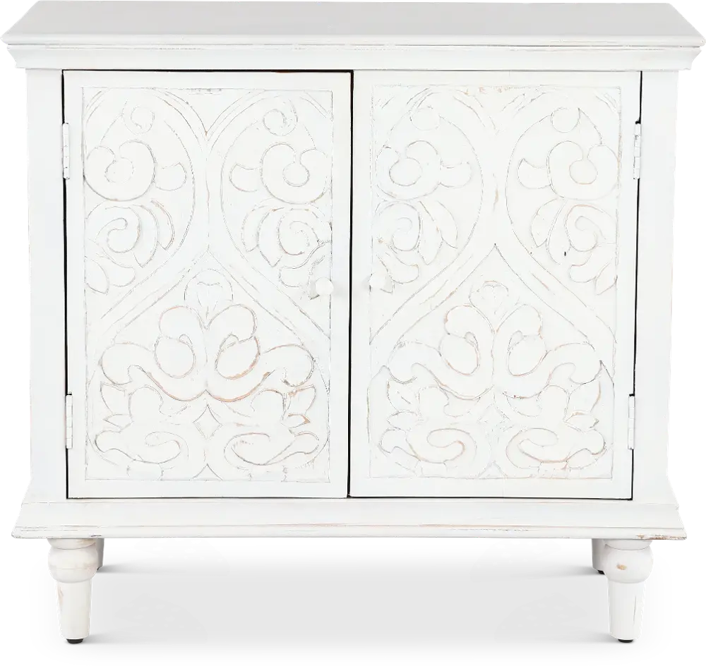 2082-AC3834/WHITE-CABINET White Two-Door Accent Cabinet-1