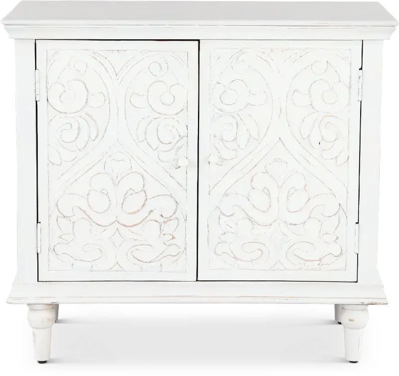 White Two-Door Accent Cabinet