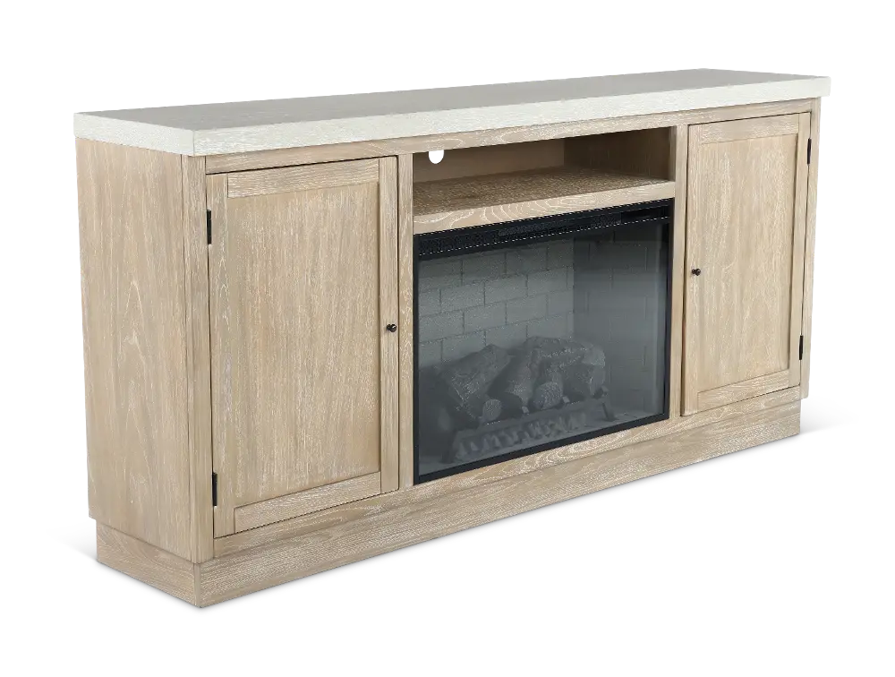 Rowan Brown 78  Fireplace TV Stand-1