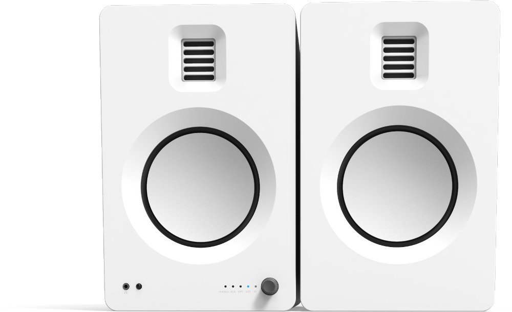 Kanto TUK Powered Bookshelf Speakers with Phono Pre-amp and Bluetooth - Matte White Pair