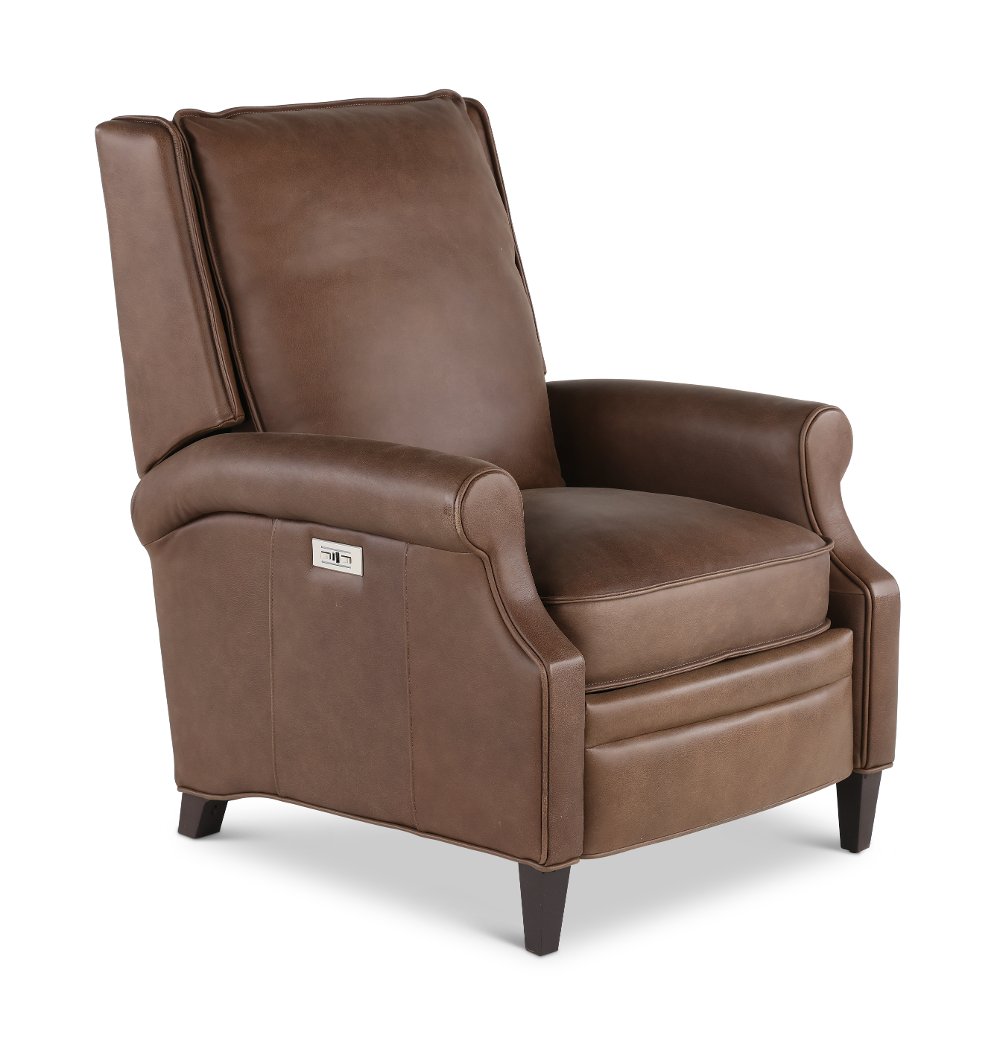 Magazine Chocolate Brown High-Leg Power Recliner