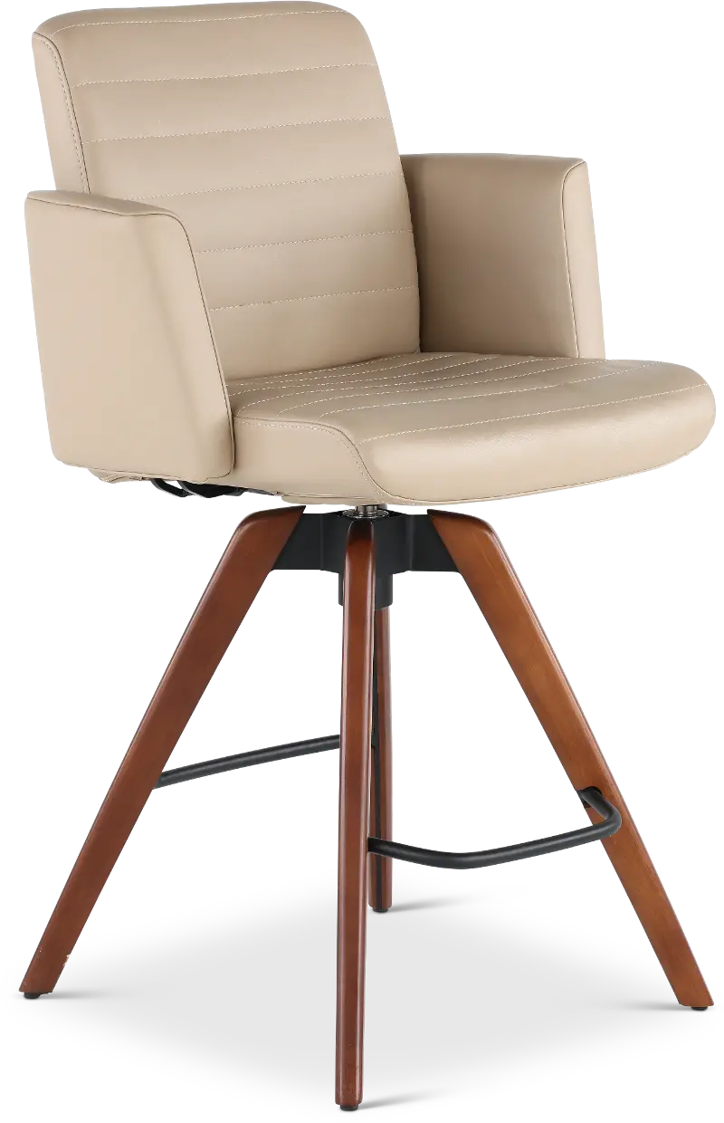 Hygge Sandstone Leather Swivel Counter Stool