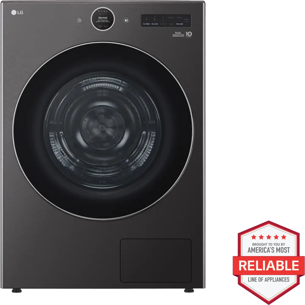 DLHC5502B LG 7.8 Cu Ft Smart Electric Ventless Dryer - Black Steel-1