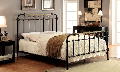 Riana Antique Black Twin Metal Bed RC Willey