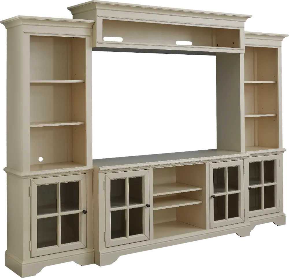 Charleston Bone White Entertainment Wall-1