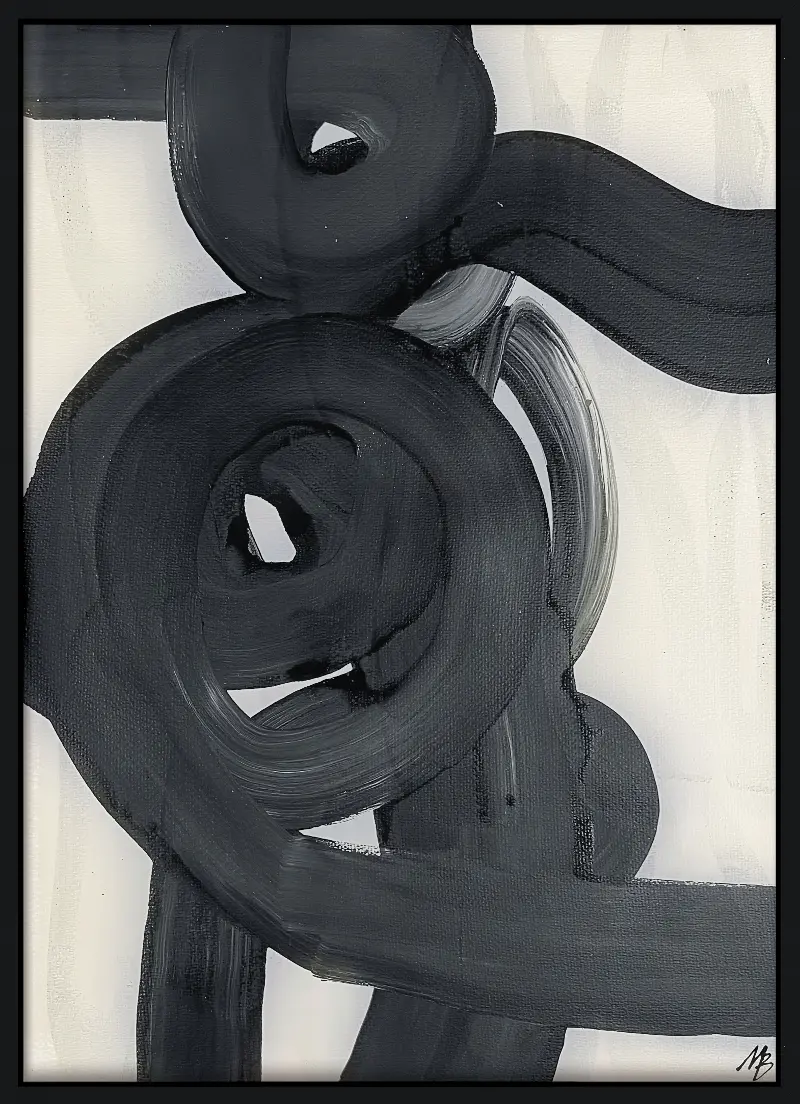 Soft Moves 3 Black Frame Canvas