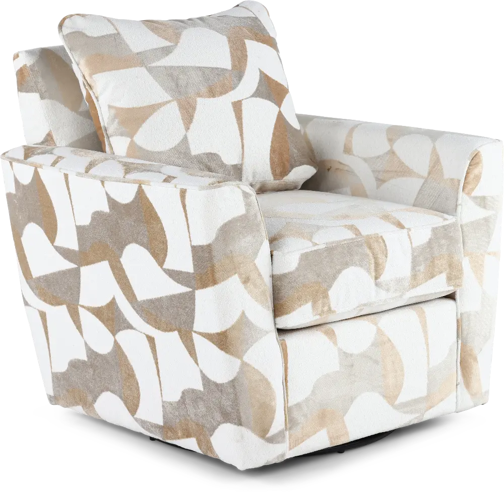 PLLCHA Valderrama White and Brown Accent Chair-1