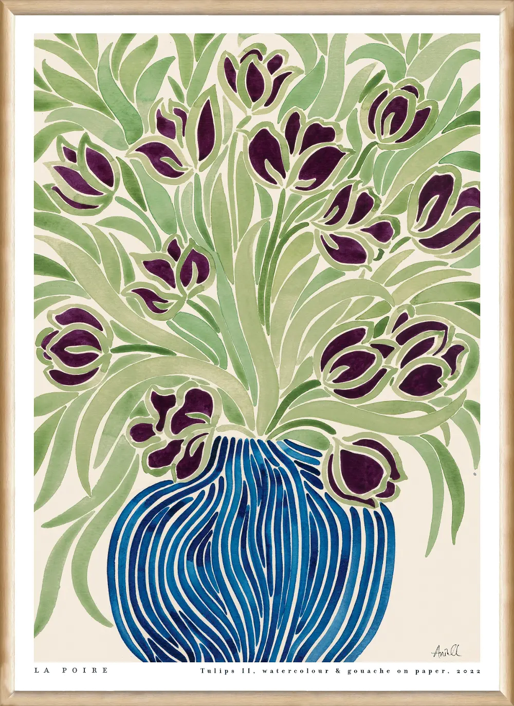 Tulips II Framed Glass Wood Art-1