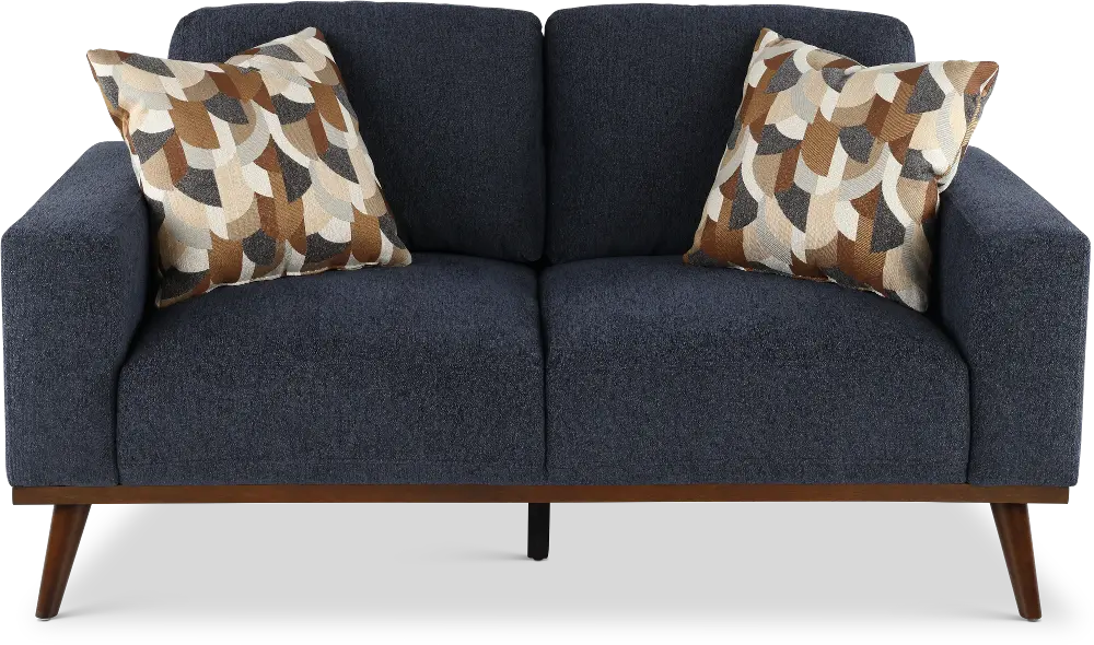 Heath Navy Blue Loveseat-1