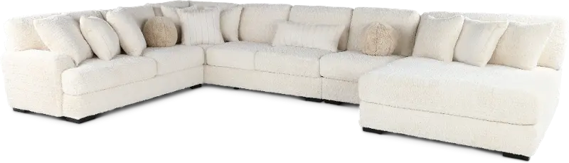 Hendrix Ivory 4 Piece Sectional with Double Chaise