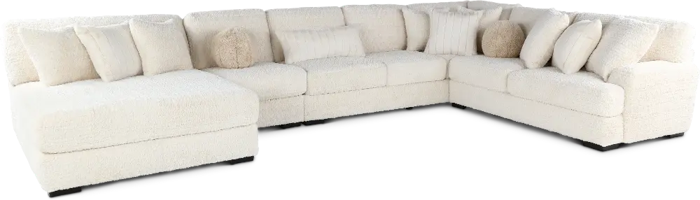 Hendrix Ivory 4 Piece Sectional with Double Chaise-1