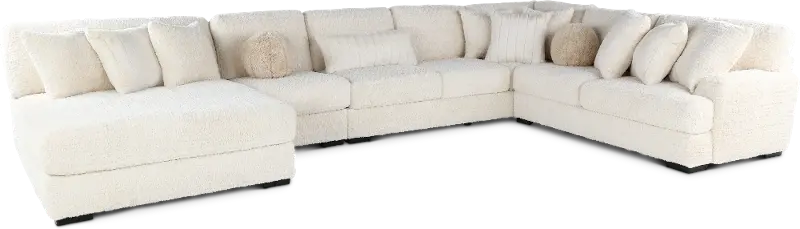 Hendrix Ivory 4 Piece Sectional with Double Chaise