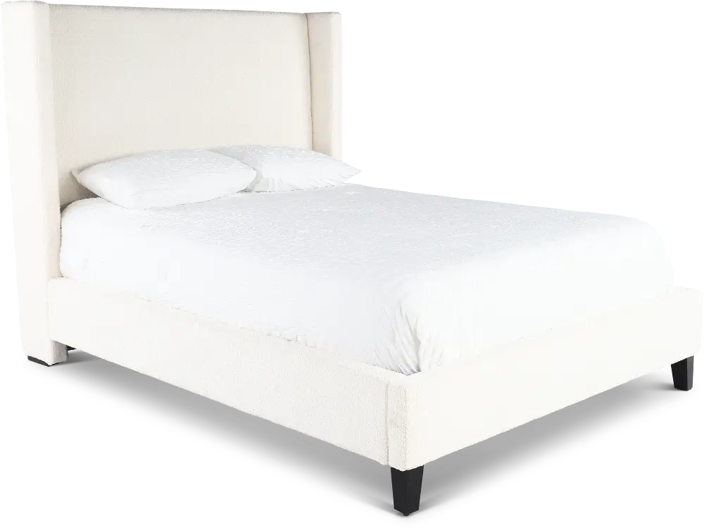 Angel Ivory White Queen Upholstered Bed-1