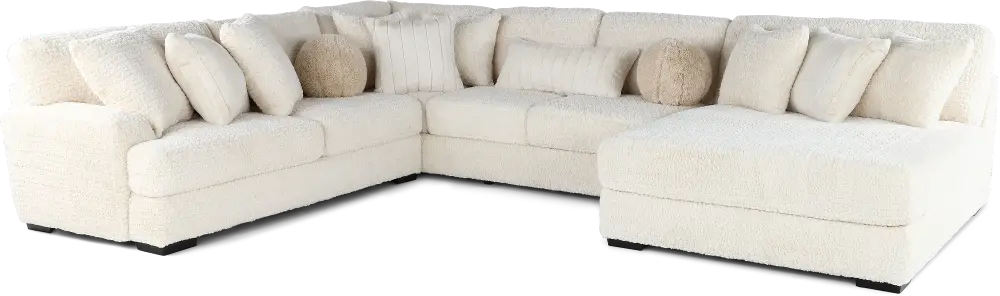 Hendrix Ivory 3 Piece Sectional with Double Chaise-1