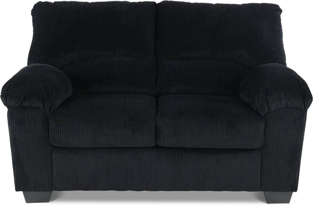 SimpleJoy Black Loveseat-1