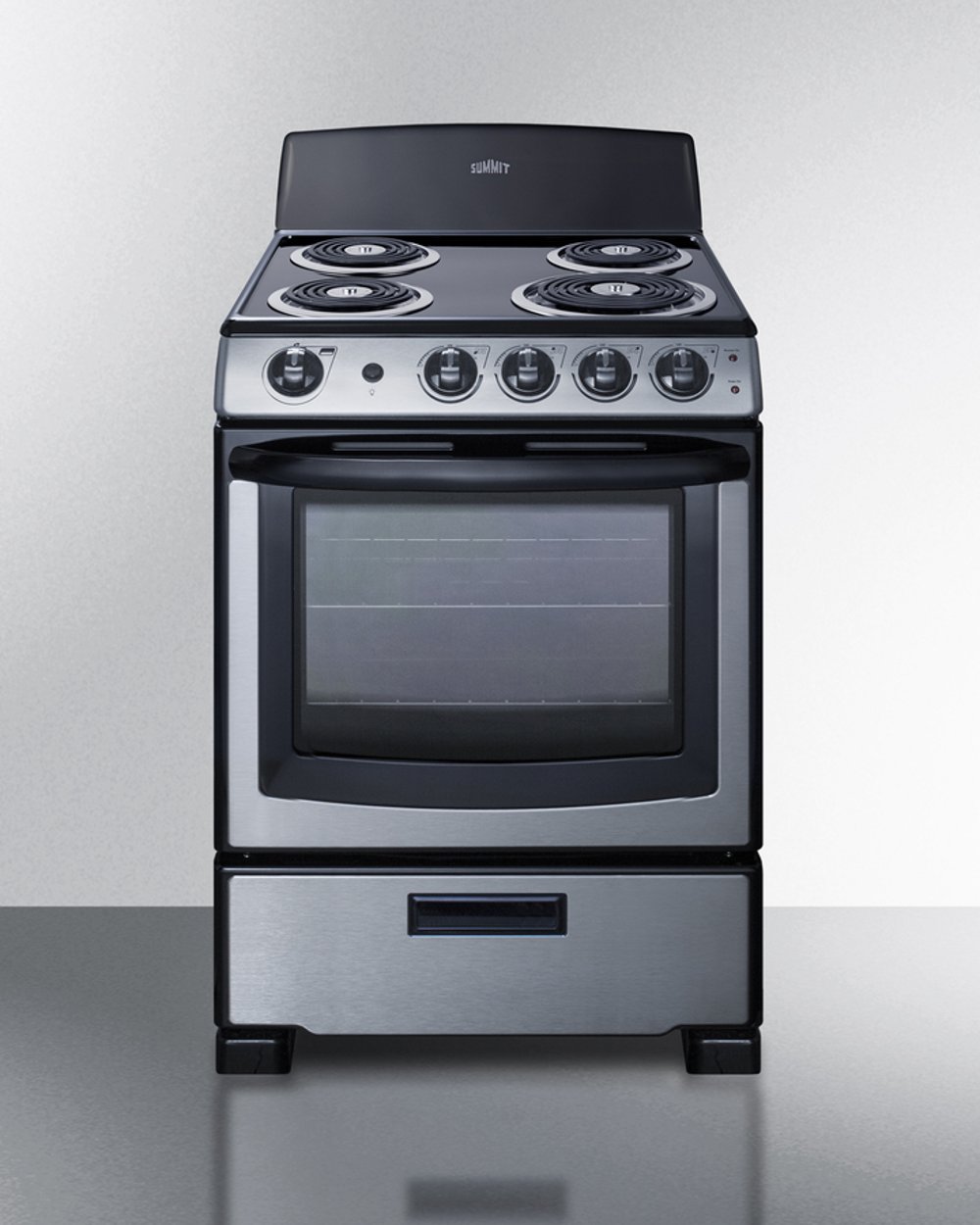 Summit 24" Electric Coil Range - Stainless Steel