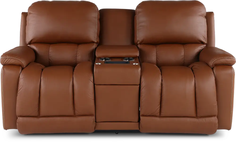 X49-530/W2/CB/LB193077 Greyson Caramel Power Reclining Loveseat with Headrest and Lumbar-1