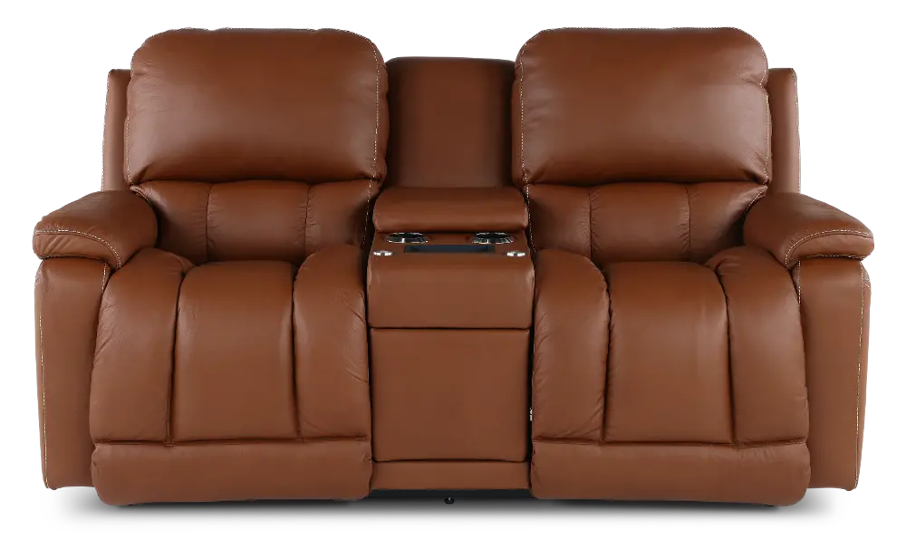 X49-530/W2/CB/LB193077 Greyson Caramel Power Reclining Loveseat with Headrest and Lumbar-1