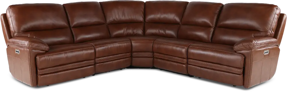 David Pecan 5-Piece Power Reclining Sectional with Power Headrest and Lumbar-1