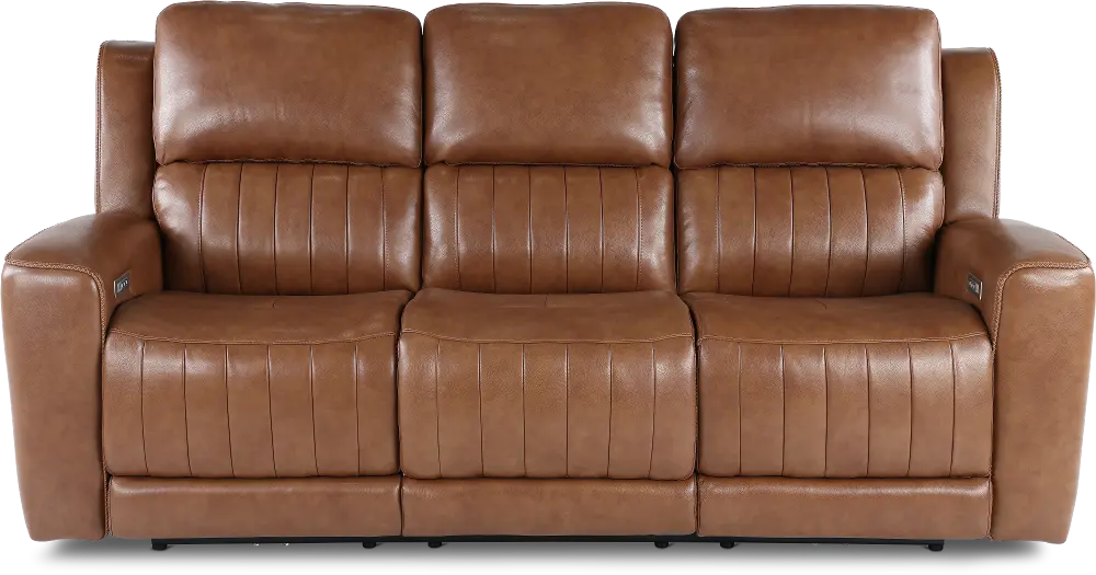 Pierce Caramel Brown Power Reclining Sofa-1