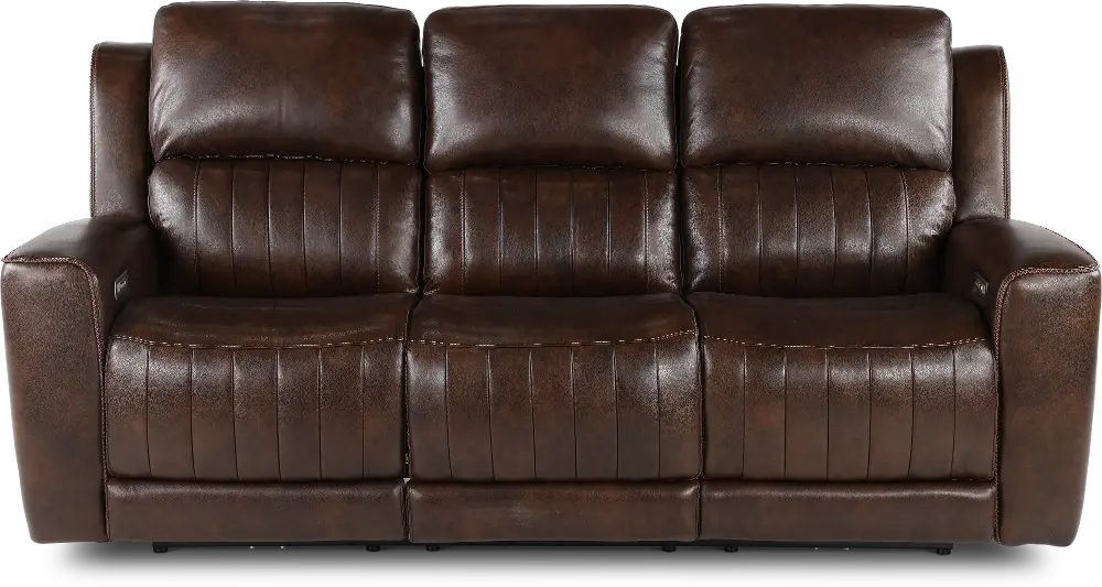 Pierce Chocolate Dark Brown Power Reclining Sofa-1