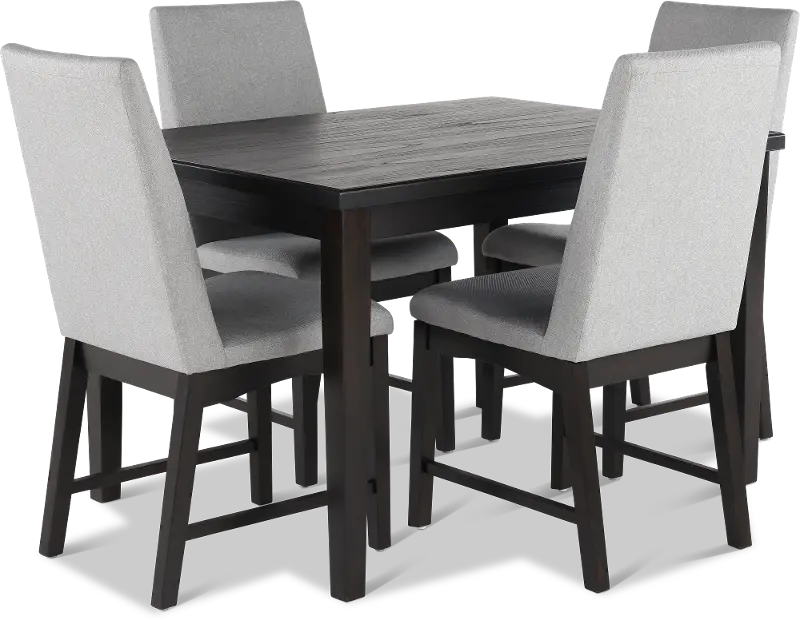 Maywood Espresso Brown and Gray 5 Piece Dining Set